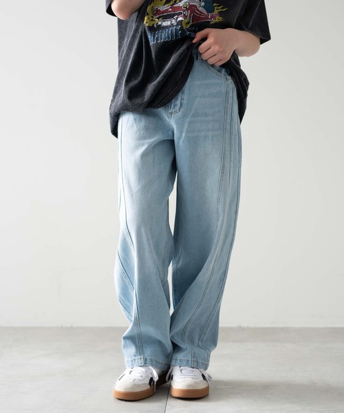 WEGO（ウィゴー）の「WEGO/イージー3Dバレルレッグデニムパンツ(JUNIORサイズ)（デニムパンツ・キッズ・ライトインディゴブルー/ブラック系3・150/160）」の11枚目の写真