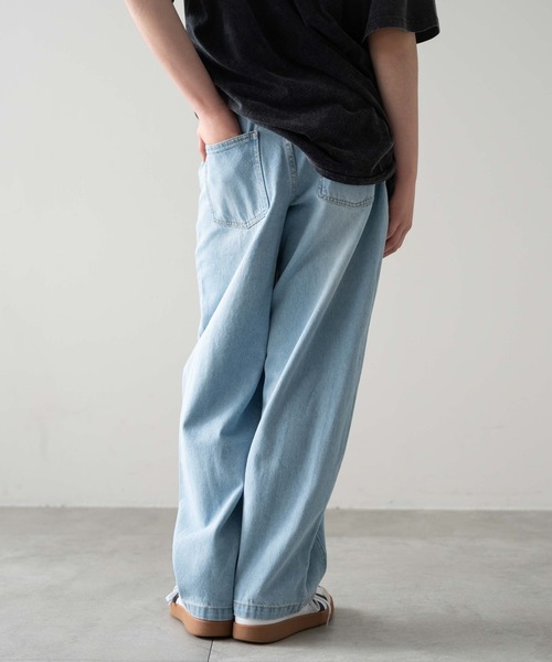 WEGO（ウィゴー）の「WEGO/イージー3Dバレルレッグデニムパンツ(JUNIORサイズ)（デニムパンツ・キッズ・ライトインディゴブルー/ブラック系3・150/160）」の13枚目の写真