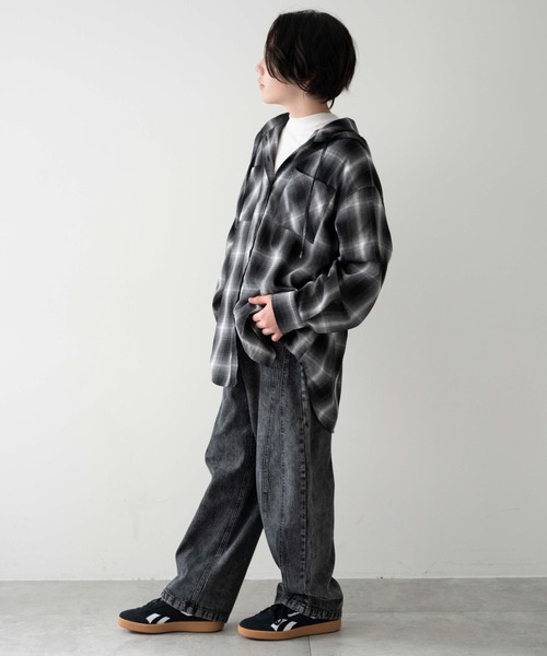 WEGO（ウィゴー）の「WEGO/イージー3Dバレルレッグデニムパンツ(JUNIORサイズ)（デニムパンツ・キッズ・ライトインディゴブルー/ブラック系3・150/160）」の10枚目の写真