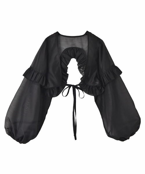 AKTE(アクテ)の「バックオープンフリルボレロ(シャツ/ブラウス・レディース・ブラック/ホワイト・FREE)」の18枚目の写真