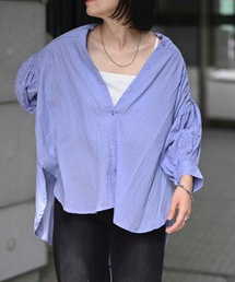 インド綿袖カットワーク刺繍長袖ブラウス(インド綿.インドコットン.コットン100%,綿100%)