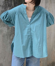 インド綿袖カットワーク刺繍長袖ブラウス(インド綿.インドコットン.コットン100%,綿100%)