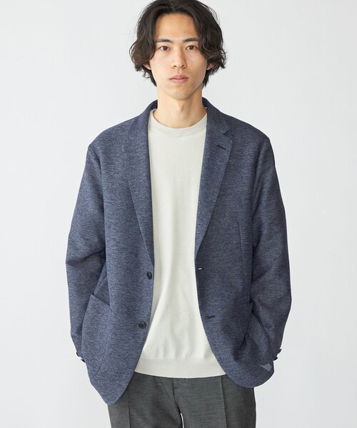 SHIPS(シップス)の「SHIPS: リネン×TEXBRID クルーネック ニット Tシャツ(ニット/セーター・メンズ・オリーブ/ライトグレー/ネイビー・MEDIUM/X-LARGE/SMALL/LARGE)」の2枚目の写真