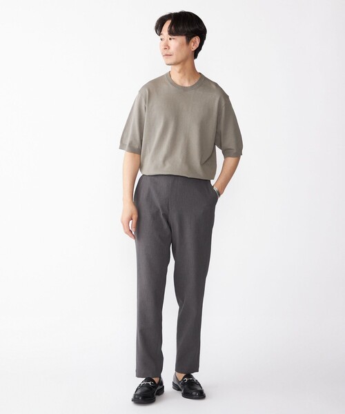 SHIPS(シップス)の「SHIPS: リネン×TEXBRID クルーネック ニット Tシャツ(ニット/セーター・メンズ・オリーブ/ライトグレー/ネイビー・MEDIUM/X-LARGE/SMALL/LARGE)」の17枚目の写真