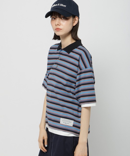 人気完売商品！WILLIAM B.ELIOTT マルチボーダー襟プルオーバー　L WILLIAM B.ELIOTT】マルチボーダー襟プルオーバー（Tシャツ