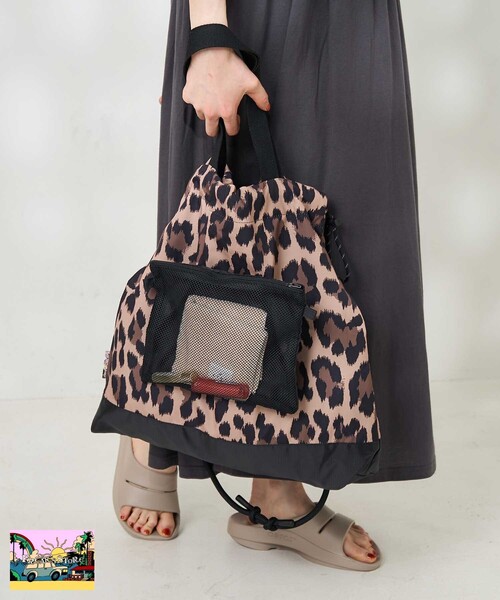 FREAK'S STORE（フリークスストア）の「【Beach & Festival】マルチウェイ トートバッグ/ショルダーバッグ/サコッシュ/異素材ドッキングバッグ（トートバッグ・レディース・ナチュラル/ブラック/レオパード/その他2/オフホワイト/オリーブ/ピンク・ONE SIZE）」の7枚目の写真