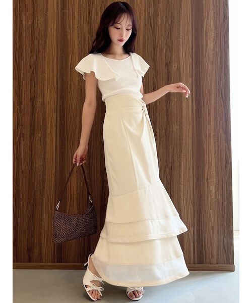 RESEXXY（リゼクシー）の「ラッフルニットトップス（ニット/セーター・レディース・ブラック/ホワイト/レッド・FREE）」の11枚目の写真