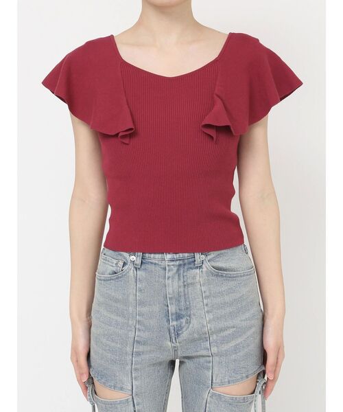 RESEXXY（リゼクシー）の「ラッフルニットトップス（ニット/セーター・レディース・ブラック/ホワイト/レッド・FREE）」の17枚目の写真