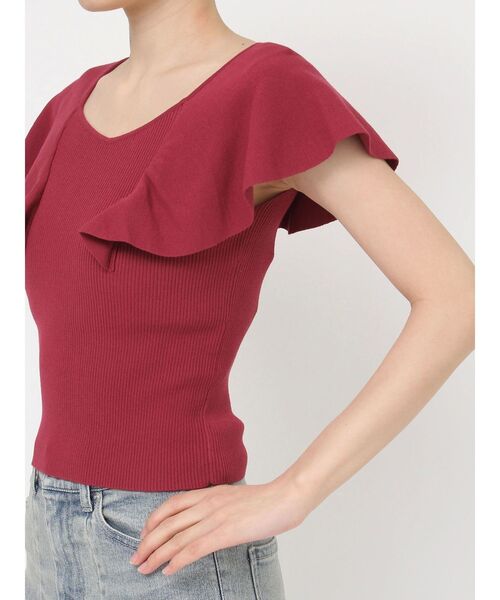 RESEXXY（リゼクシー）の「ラッフルニットトップス（ニット/セーター・レディース・ブラック/ホワイト/レッド・FREE）」の21枚目の写真