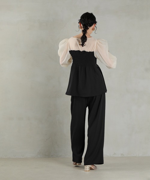 Kana（カナ）の「ビスチェペプラムトップス パンツ セットアップ