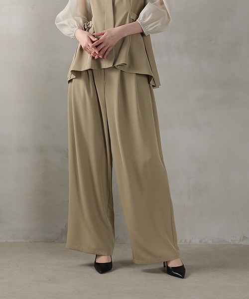 Kana（カナ）の「ビスチェペプラムトップス パンツ セットアップ ドレス パーティー  結婚式 お呼ばれ オケージョン（パンツドレス・レディース・チャコールグレー/ブラック/ベージュ/ブラック系その他/キャメル/ブラウン・M/S/L）」の15枚目の写真