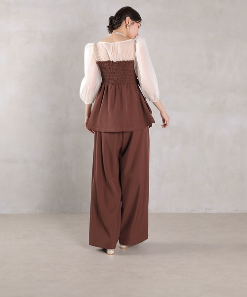 ビスチェペプラムトップス パンツ セットアップ ドレス パーティー