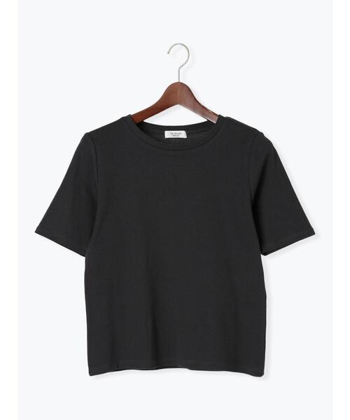 Te chichi TERRASSE(テチチテラス)の「無地/ラメボーダー半袖Tシャツ(Tシャツ/カットソー・レディース・ベージュ/チャコールグレー/オフホワイト・F)」の1枚目の写真