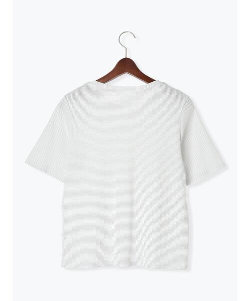 Te chichi TERRASSE(テチチテラス)の「無地/ラメボーダー半袖Tシャツ(Tシャツ/カットソー・レディース・ベージュ/チャコールグレー/オフホワイト・F)」の10枚目の写真