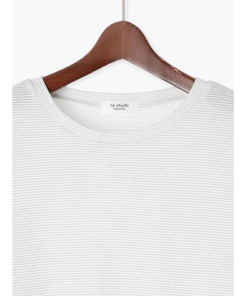 Te chichi TERRASSE(テチチテラス)の「無地/ラメボーダー半袖Tシャツ(Tシャツ/カットソー・レディース・ベージュ/チャコールグレー/オフホワイト・F)」の11枚目の写真