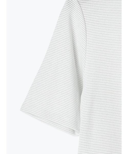 Te chichi TERRASSE(テチチテラス)の「無地/ラメボーダー半袖Tシャツ(Tシャツ/カットソー・レディース・ベージュ/チャコールグレー/オフホワイト・F)」の12枚目の写真