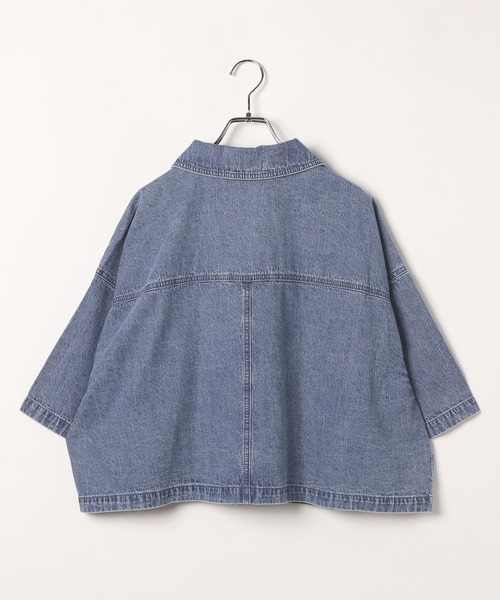 LEPSIM(レプシィム)の「BIGデニムショート5分袖シャツ 493055(シャツ/ブラウス・レディース・ブルー/ライトブルー/ピンク/ライトカーキ/パープル・FREE)」の8枚目の写真