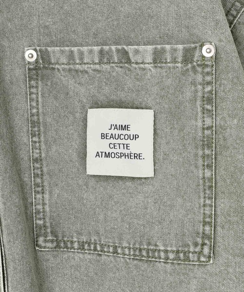 LEPSIM(レプシィム)の「BIGデニムショート5分袖シャツ 493055(シャツ/ブラウス・レディース・ブルー/ライトブルー/ピンク/ライトカーキ/パープル・FREE)」の7枚目の写真