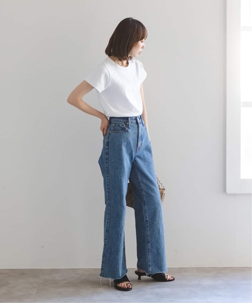 Noble（ノーブル）の「《追加》スビンコットンスムースコンパクトTシャツ 2（Tシャツ/カットソー・レディース・ブラウン/ブルー/ブラック/ホワイト・FREE）」の21枚目の写真