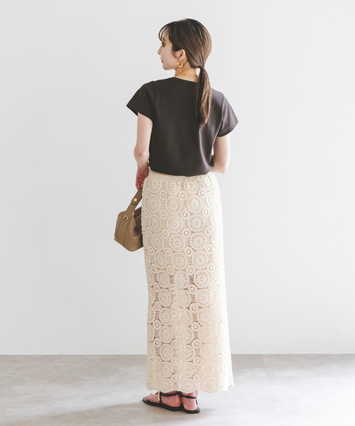 Noble（ノーブル）の「《追加》スビンコットンスムースコンパクトTシャツ 2（Tシャツ/カットソー・レディース・ブラウン/ブルー/ブラック/ホワイト・FREE）」の16枚目の写真