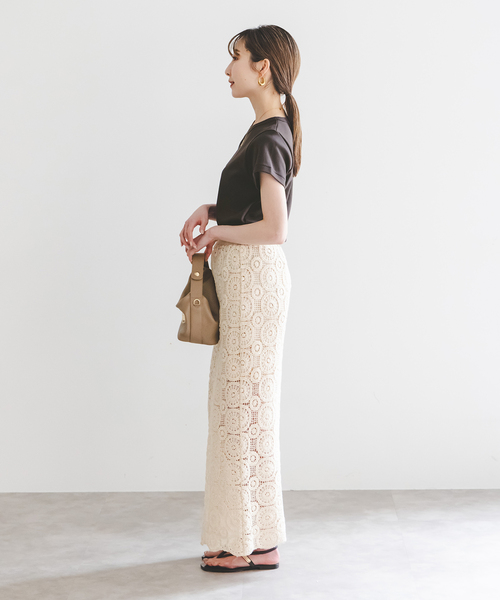 Noble（ノーブル）の「《追加》スビンコットンスムースコンパクトTシャツ 2（Tシャツ/カットソー・レディース・ブラウン/ブルー/ブラック/ホワイト・FREE）」の11枚目の写真