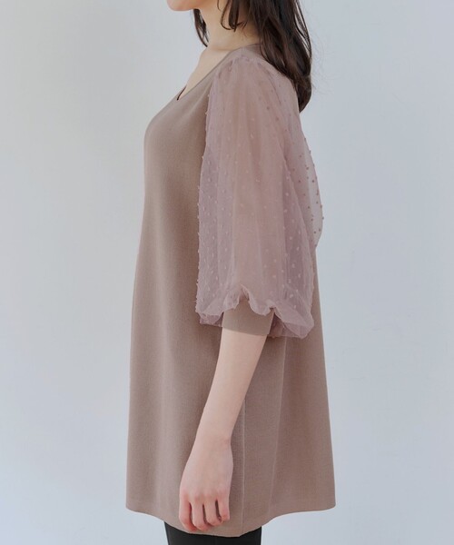 Tiaclasse(ティアクラッセ)の「ドットチュールニットチュニック(ニット/セーター・レディース・ブラック/ネイビー/ピンク系・XL/XXL)」の12枚目の写真