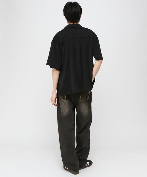 3.3 Field Trip （3.3フィールドトリップ）の「3.3 Field Trip／サテン開襟シャツ（シャツ/ブラウス・メンズ・ブラック/オフホワイト/ライトグリーン・MEDIUM/LARGE）」の16枚目の写真