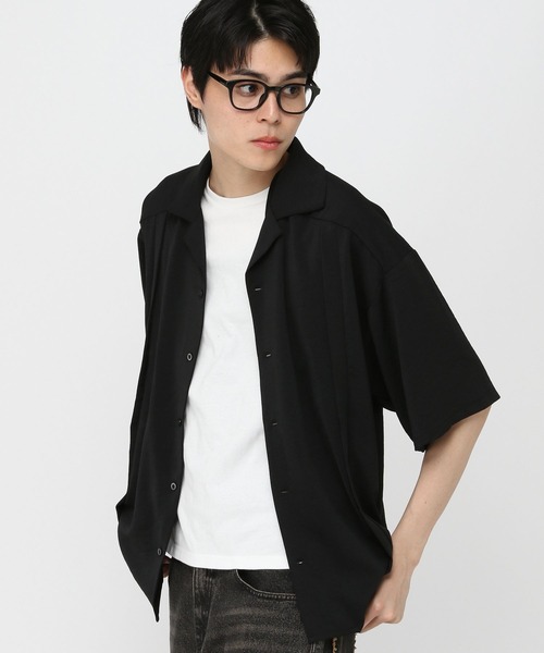 3.3 Field Trip （3.3フィールドトリップ）の「3.3 Field Trip／サテン開襟シャツ（シャツ/ブラウス・メンズ・ブラック/オフホワイト/ライトグリーン・MEDIUM/LARGE）」の18枚目の写真