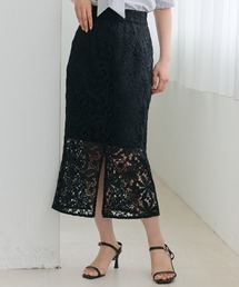 ダブルスタンダードクロージング ケミカルレースタイトスカート　ブラウン DOUBLE STANDARD CLOTHING - ダブルスタンダードクロージング
