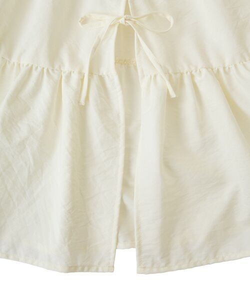 earth music&ecology（アースミュージックアンドエコロジー）の「スリットリボンティアードスカート（スカート・レディース・ブラック/オフホワイト・FREE）」の3枚目の写真