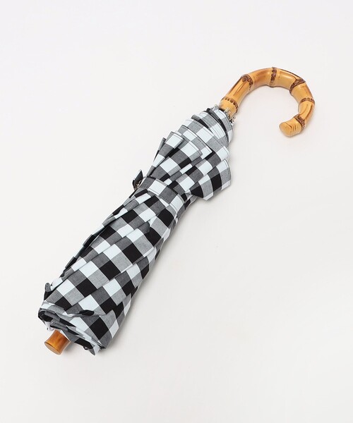 BLUELANE(ブルーレーン)の「<BLUELANE>ギンガムチェック 晴雨兼用 折りたたみ傘(折りたたみ傘・レディース・ブラック・FREE)」の2枚目の写真