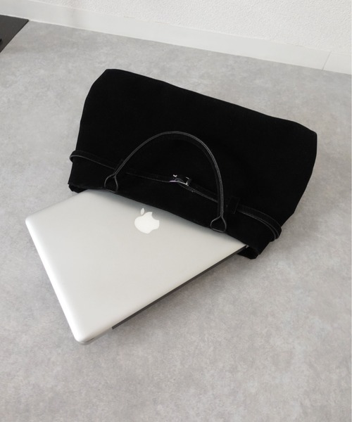 unnu（ユヌ）の「ベルトデザインスエードタッチボストン（ボストンバッグ・レディース・ブラウン/ブラック・F）」の14枚目の写真