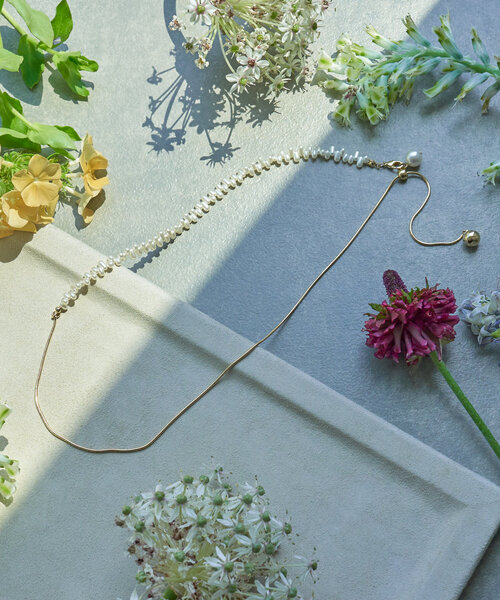 Jena espace merveilleux（ジェナ　エスパスメルヴェイユ）の「パールミックススライドネックレス（リング・レディース・シルバー/ゴールド・FREE）」の10枚目の写真