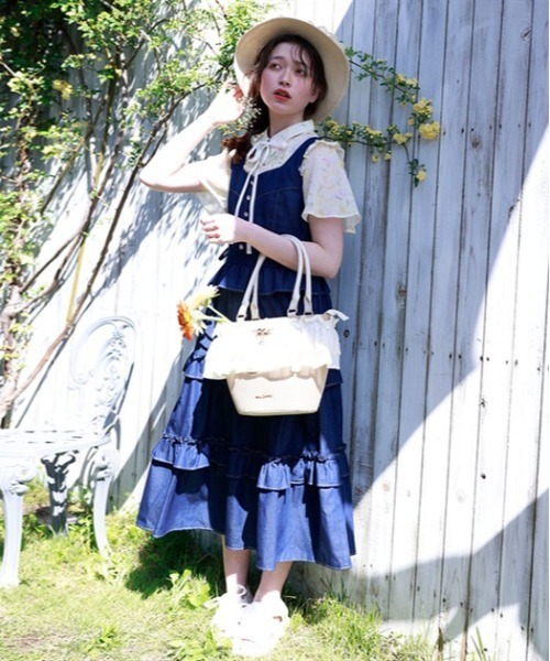 axes femme（アクシーズファム）の「フリルデザインジャンスカ（ジャンパースカート・レディース・ブラック/インディゴブルー/ケミカルウォッシュ・FREE）」の22枚目の写真