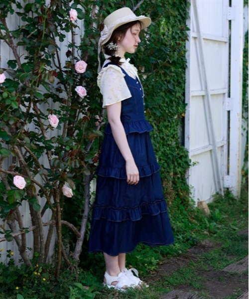 axes femme（アクシーズファム）の「フリルデザインジャンスカ（ジャンパースカート・レディース・ブラック/インディゴブルー/ケミカルウォッシュ・FREE）」の21枚目の写真