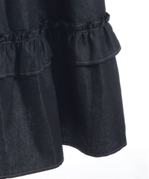 axes femme（アクシーズファム）の「フリルデザインジャンスカ（ジャンパースカート・レディース・ブラック/インディゴブルー/ケミカルウォッシュ・FREE）」の11枚目の写真