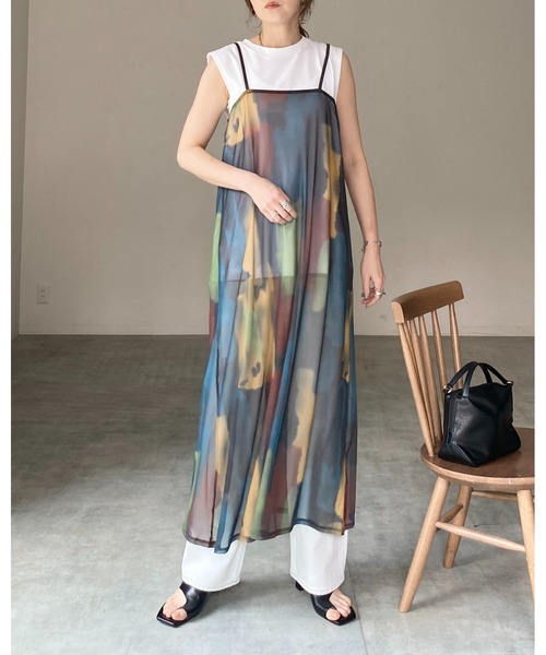 toga メッシュジャージー キャミワンピース She's Closet（シーズクローゼット）の「メッシュ編み透かし柄