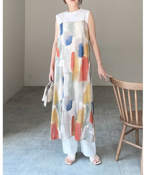チュール/メッシュ装飾 ロングワンピース★かわいい 上品 お洒落 ロングワンピース レディース ワンピース チュールワンピース 森
