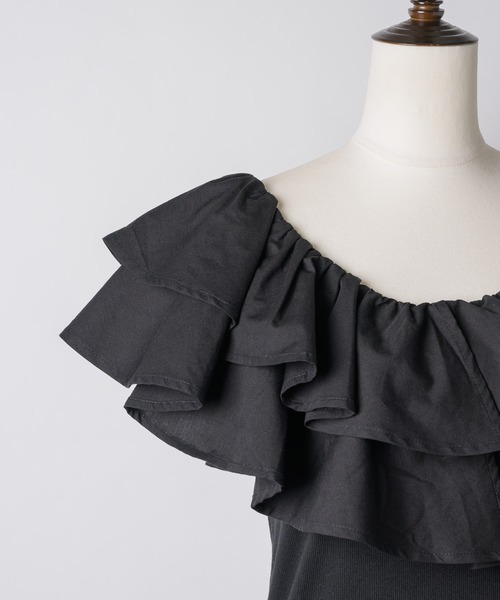 yae（ヤエ）の「2way frills top /2wayフリルトップ（Tシャツ/カットソー・レディース・ホワイト/ブラック・FREE）」の11枚目の写真
