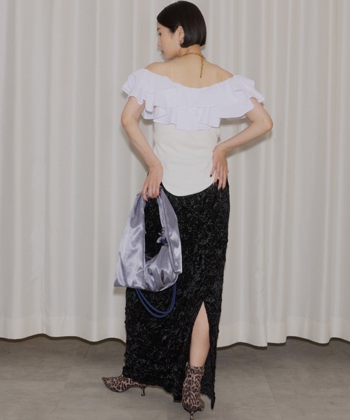 yae(ヤエ)の「2way frills top /2wayフリルトップ(Tシャツ/カットソー・レディース・ホワイト/ブラック・FREE)」の21枚目の写真