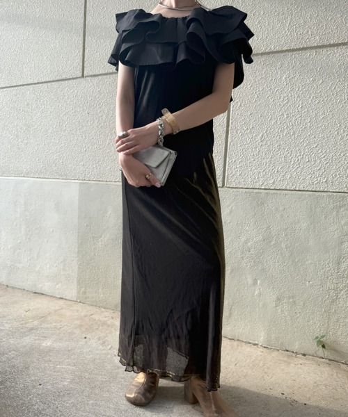 yae（ヤエ）の「2way frills top /2wayフリルトップ（Tシャツ/カットソー・レディース・ホワイト/ブラック・FREE）」の21枚目の写真