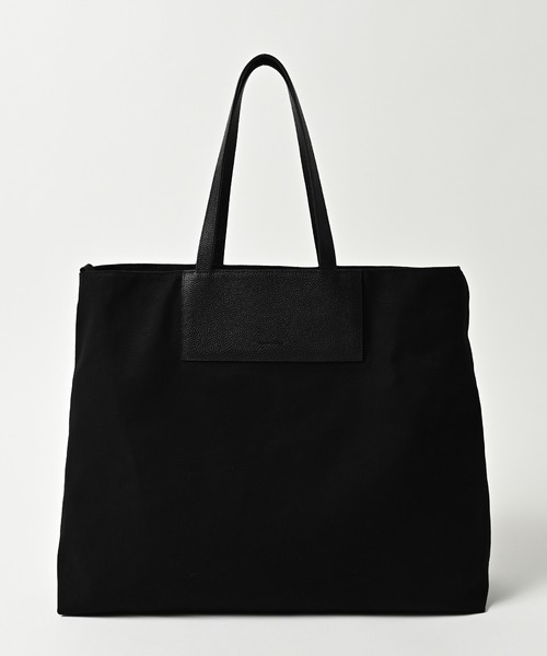 ADAM PATEK(アダムパテック)の「【ADAMPATEK】new shrink leather combi big tote bag/レザーコンビ2wayトートバッグ(AP2519034)(トートバッグ・レディース・ブラック系2/ブラック系1・FREE)」の2枚目の写真