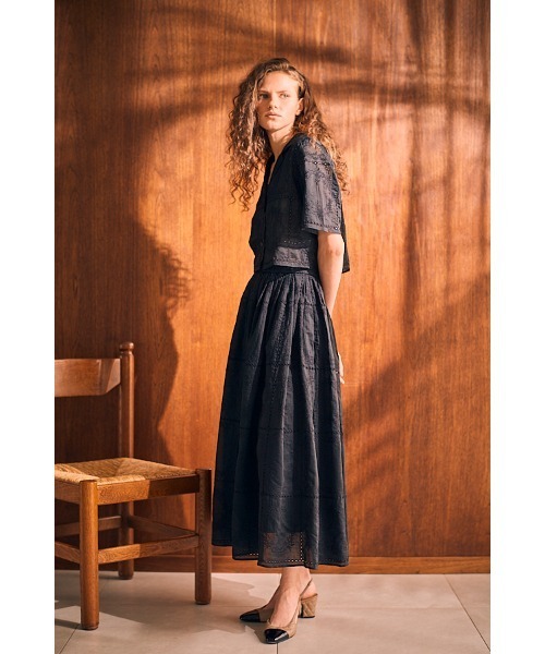 自由区　 【Class Lounge】PLEATED LACE スカートL 40 Tiaclasse スカート フラップポケットタックフレアスカート : ZOZOTOWN
