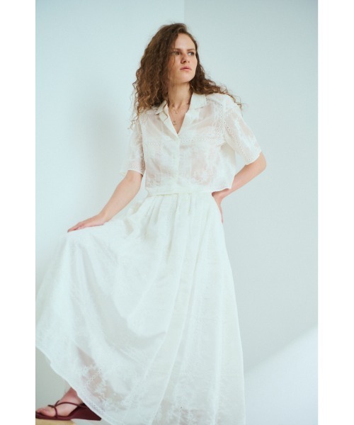 自由区　 【Class Lounge】PLEATED LACE スカートL 40 Tiaclasse スカート フラップポケットタックフレアスカート : ZOZOTOWN