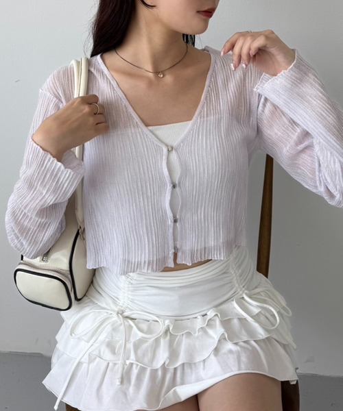 セール】着回し万能/シアーカーディガン（カーディガン/ボレロ）｜one