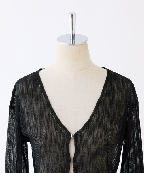 one after another NICE CLAUP（ワンアフターアナザーナイスクラップ）の「着回し万能/シアーカーディガン（カーディガン/ボレロ・レディース・オフホワイト/ブラック/ラベンダー/サックスブルー/ブラウン/ピンク・FREE）」の10枚目の写真