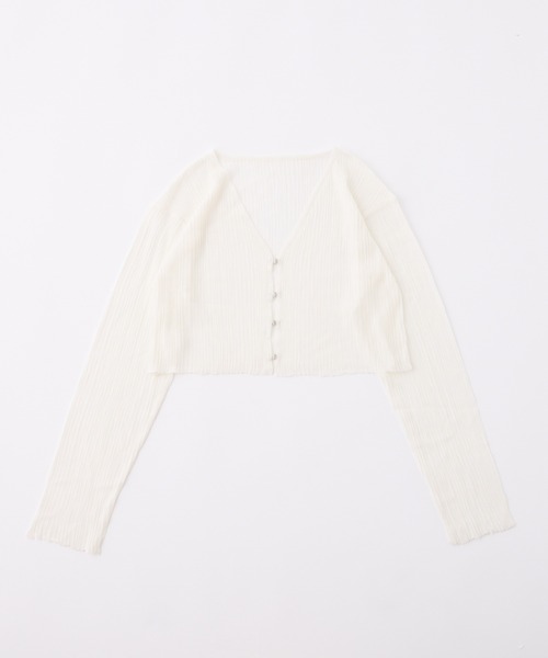 one after another NICE CLAUP（ワンアフターアナザーナイスクラップ）の「着回し万能/シアーカーディガン（カーディガン/ボレロ・レディース・オフホワイト/ブラック/ラベンダー/サックスブルー/ブラウン/ピンク・FREE）」の14枚目の写真