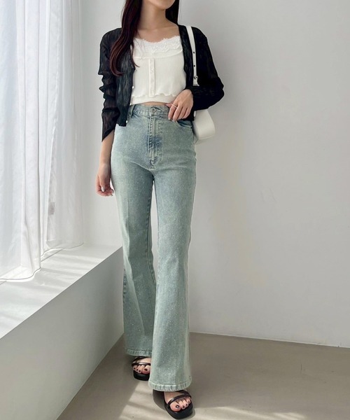 one after another NICE CLAUP（ワンアフターアナザーナイスクラップ）の「着回し万能/シアーカーディガン（カーディガン/ボレロ・レディース・オフホワイト/ブラック/ラベンダー/サックスブルー/ブラウン/ピンク・FREE）」の16枚目の写真