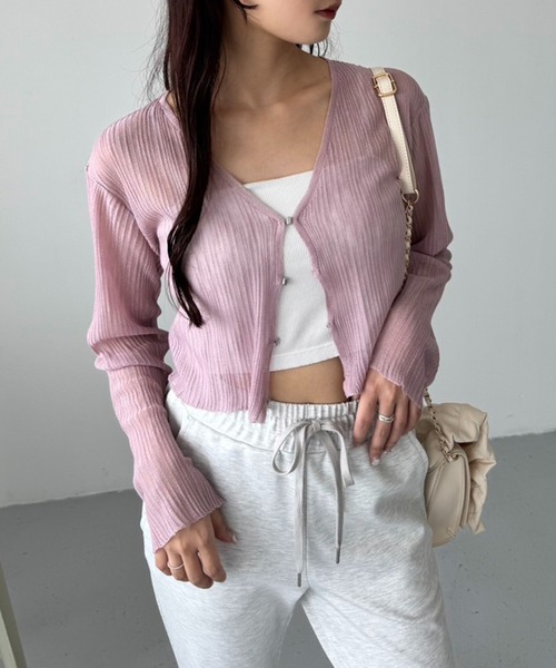 セール】着回し万能/シアーカーディガン（カーディガン/ボレロ）｜one