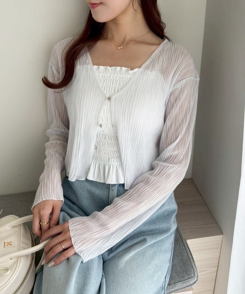 セール】着回し万能/シアーカーディガン（カーディガン/ボレロ）｜one